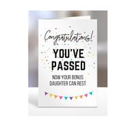 Funny Congratulations you've passed driving test card, gifts for men, women, him, her, presents for Christmas, Congrats, Joke, Just, now your bonus daughter can rest, A5-175_27