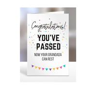 Funny Congratulations you've passed driving test card, gifts for men, women, him, her, presents for Christmas, Congrats, Joke, Just, now your grandada can rest, A5-175_105
