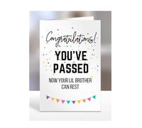 Funny Congratulations you've passed driving test card, gifts for men, women, him, her, presents for Christmas, Congrats, Joke, Just, now your lil brother can rest, A5-175_139