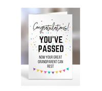 Funny Congratulations you've passed driving test card, gifts for men, women, him, her, presents for Christmas, Congrats, Joke, Just, now your great grandparent can rest, A5-175_122