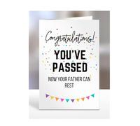 Funny Congratulations you've passed driving test card, gifts for men, women, him, her, presents for Christmas, Congrats, Joke, Just, now your father can rest, A5-175_85
