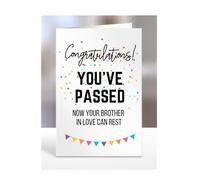 Funny Congratulations you've passed driving test card, gifts for men, women, him, her, presents for Christmas, Congrats, Joke, Just, now your brother in love can rest, A5-175_40