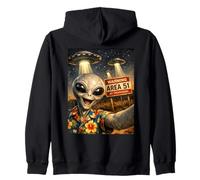 Funny Conspiracy Alien Selfie Area 51 UFO UAP Lovers Zip Hoodie