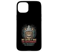 Funny Conspiracy Cat Tinfoil Hat Artwork Case for iPhone 15 Plus