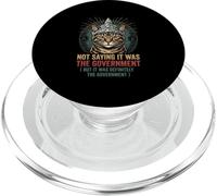 Funny Conspiracy Cat Tinfoil Hat Artwork PopSockets PopGrip for MagSafe