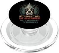 Funny Conspiracy Dog Tinfoil Hat Government Quote PopSockets PopGrip for MagSafe