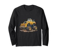 Funny Construction Digger Monster Truck Drip Mud Worksite Long Sleeve T-Shirt