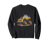 Funny Construction Digger Monster Truck Drip Mud Worksite Sweatshirt