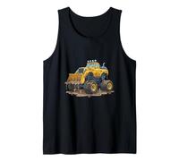 Funny Construction Digger Monster Truck Drip Mud Worksite Tank Top