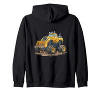 Funny Construction Digger Monster Truck Drip Mud Worksite Zip Hoodie