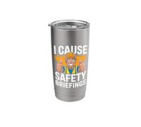Funny Construction Safety Briefing Hard Hat Builder Worker Stainless Steel Insulated Tumbler