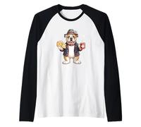 Funny Continental Bulldog Dog Coffee Cheese Switzerland Flag Raglan Baseball Tee