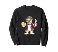 Funny Continental Bulldog Dog Coffee Cheese Switzerland Flag Sweatshirt