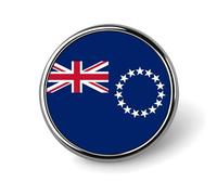 Funny Cook Islands Flag Pins Badges Square/Circle/Heart-Shaped Brooch For Women And Men Lapel Pins Backpack Jacket Hat Bag Novelty Accessories Gifts