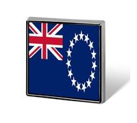 Funny Cook Islands Flag Pins Badges Square/Circle/Heart-Shaped Brooch For Women And Men Lapel Pins Backpack Jacket Hat Bag Novelty Accessories Gifts
