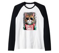 Funny Cool Christmas CAT Raglan Baseball Tee