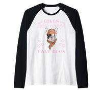 Funny Cool Cute Dog Raglan Baseball Tee