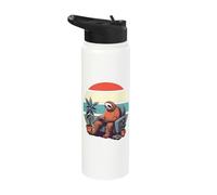 Funny Cool Gaming Sloth on Couch Video Games Chilling Animal Stainless Steel Insulated Water Bottle