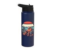 Funny Cool Gaming Sloth on Couch Video Games Chilling Animal Stainless Steel Insulated Water Bottle