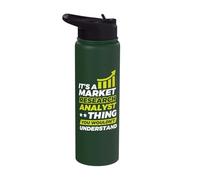 Funny Cool Meme Market Research Analyst Shirt Stainless Steel Insulated Water Bottle