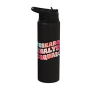 Funny Cool Meme Market Research Analyst Shirt Stainless Steel Insulated Water Bottle