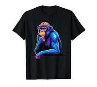 Funny Cool Monkey Chimpanzee Animal Lover Gift Men Women Value Graphic T-Shirt, Men, Black, XL