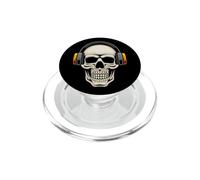 Funny Cool Skull Hearing Music Illustration Graphic Designs PopSockets PopGrip for MagSafe