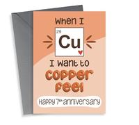 Funny Copper Anniversary Card For Husband Or Wife - 7th Anniversary - Cop A Feel