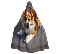 Funny Corgi Butt Brown Print Adult Wizard Hooded Cloaks Robe Cosplay Outfit Are Suitable For The Halloween Carnival