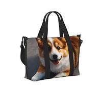 Funny Corgi Butt Brown Print Travel Hand Bag Women Men Shoulder Strap Tote for Weekend Getaway Gym Vacation