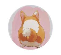 Funny Corgi Butt Brown Prints Round Mouse Pad 4 PCS,Non-Slip Rubber Base Mousepad Mouse Mat for Laptop Computer Office 7.9 x 7.9 Inch
