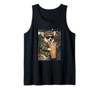 Funny Corgi Camo Iced Coffee Gen Z Urban Streetwear Retro Tank Top