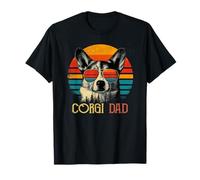 Funny Corgi Dad Retro Vintage Dog Owner Sunglasses T-Shirt