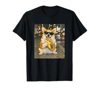 Funny Corgi Dog Eating Taco Meme Retro T-Shirt