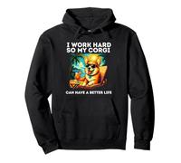 Funny Corgi Dog I Work Hard Pembroke Welsh Corgi Lovers Pullover Hoodie
