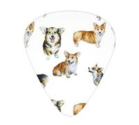 Funny Corgi Dog Pattern(1),12 Pcs Guitar Pick,3 Different Thickness Plectrums for Acoustic Guitar Bass Ukulele (0.46mm 0.96mm 0.71mm)