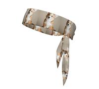 Funny Corgi Dog Pattern, Head Tie, Sports Headband Tie Back, Multi Sweatband for Men Women