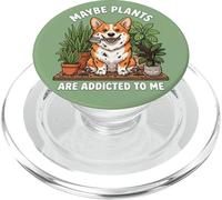 Funny Corgi Maybe Plants are Addicted to Me Dog PopSockets PopGrip for MagSafe
