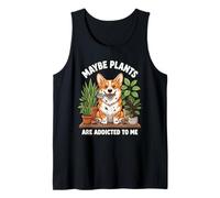Funny Corgi Maybe Plants are Addicted to Me Dog Tank Top