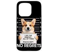 Funny Corgi Mugshot I Ate the Snacks No Regrets Case for iPhone 15 Pro