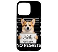 Funny Corgi Mugshot I Ate the Snacks No Regrets Case for iPhone 15 Pro Max