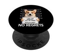 Funny Corgi Mugshot I Ate the Snacks No Regrets PopSockets Adhesive PopGrip
