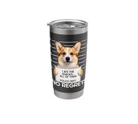 Funny Corgi Mugshot I Ate The Snacks No Regrets Stainless Steel Insulated Tumbler