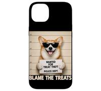 Funny Corgi Mugshot Wanted for Treat Theft Blame the Treats Case for iPhone 14 Plus