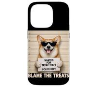 Funny Corgi Mugshot Wanted for Treat Theft Blame the Treats Case for iPhone 14 Pro