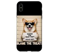 Funny Corgi Mugshot Wanted for Treat Theft Blame the Treats Case for iPhone XS Max