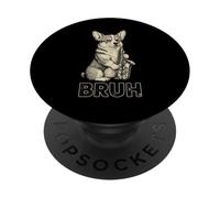 Funny Corgi Playing Saxophone Meme Bruh Dog Jazz Music PopSockets Adhesive PopGrip