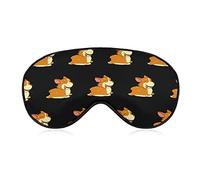 Funny Corgi Sleep Mask Night Cover Eye for Women Men BlockLight for Airplane Travel Nap Adjustable Strap