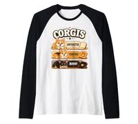 Funny Corgi Toast Lover Bakery Breakfast Pun Raglan Baseball Tee