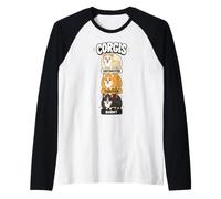 Funny Corgi Toast Scale Untoasted Toasted Burnt Raglan Baseball Tee